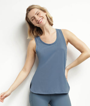 Women's long viscose sports tank top Blue Jean Dim Move