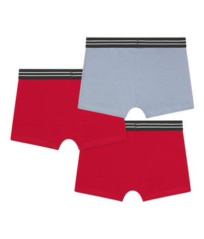 Pack of 3 Ecodim Red Blue stretch cotton boxer shorts for boys