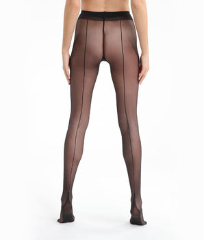 Black DIM Signature Couture 20 tights with back seam