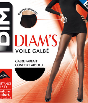 Diam’s Voile Galbé 22 sheer shaping tights in black