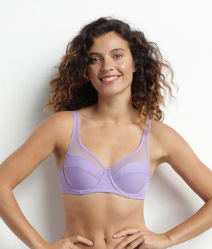 Lila Dim Generous microfiber and tulle push-on bra