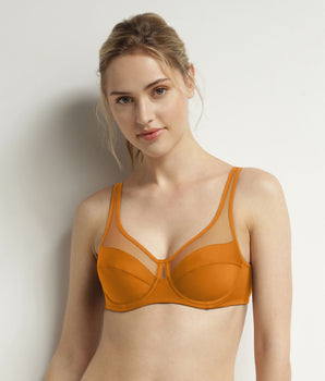 Mandarine microfiber and tulle push-on bra Dim Generous