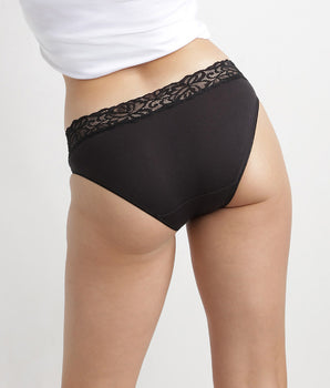 Pack of 2 pairs of Coton Plus Féminine midi knickers in black