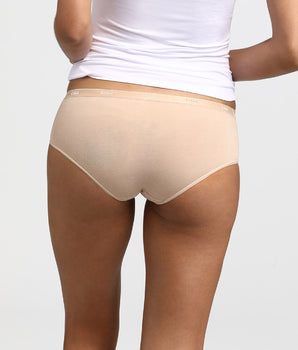 Pack of 3 pairs of Les Pockets Coton boyshorts in white/nude/black