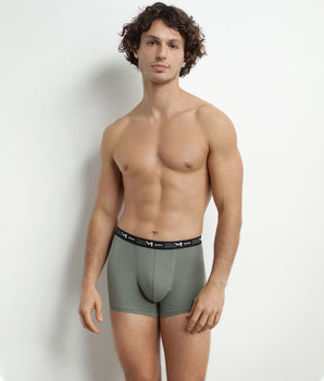 Pack of 3 Men's Khaki Green Black Dim Cotton Stretch Boxers